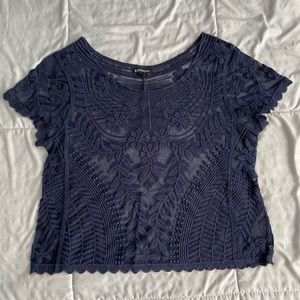 Express navy lace top size small